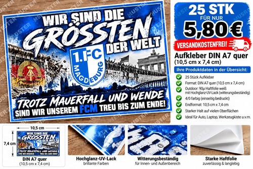 25x fcm aufkleber din - 25x,