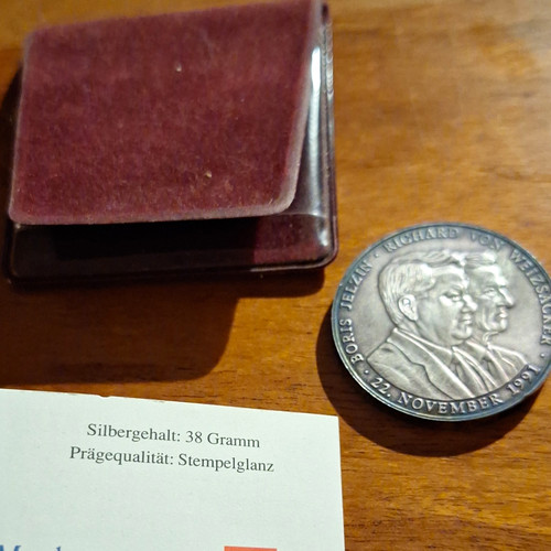 Silbermedaille ein herz - herz, für