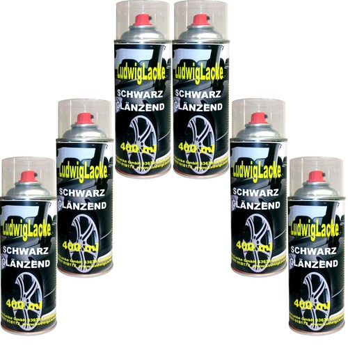 Schwarz glänzend spraydosen - schwarz, 6