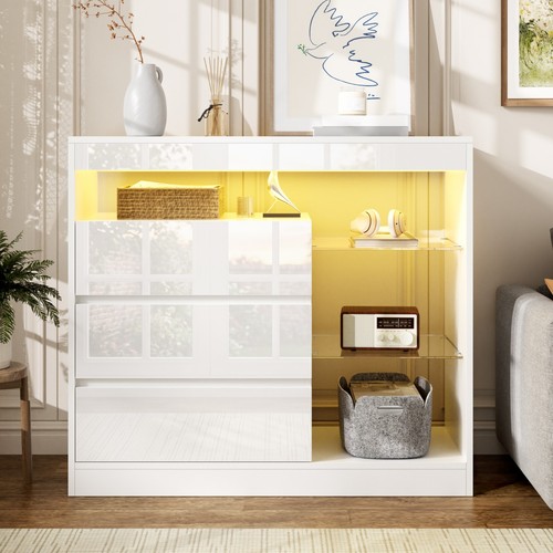 Sideboard 90x35x80 weiß - 90x35x80,
